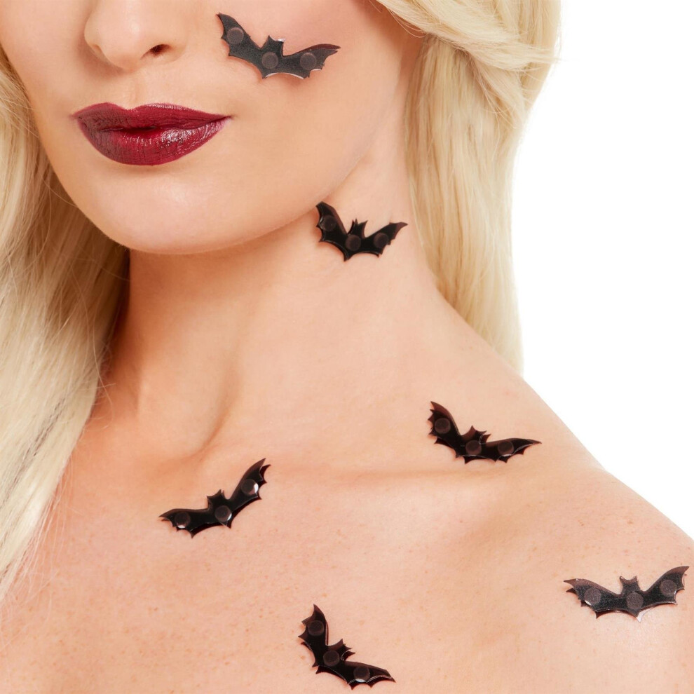Smiffy's 3D Vampire Bat Make Up Stickers | Halloween Black