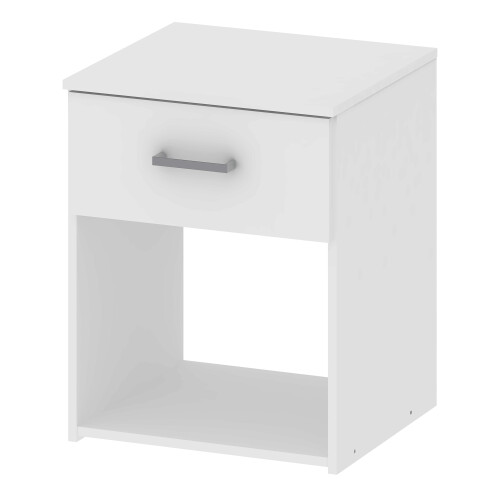 Bedside Table 1 Drawer Night Stand Cabinet Bedroom Storage Unit White 2