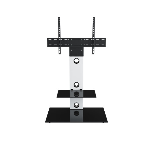 King Cantilever TV Stand with Brackets, White, Rectangle Base, TVs up to 60" 1