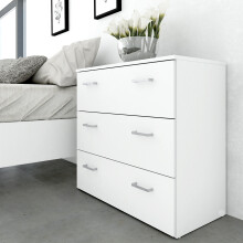 Chest of Drawers 3 Drawer Storage Unit Cabinet Dresser Commode White