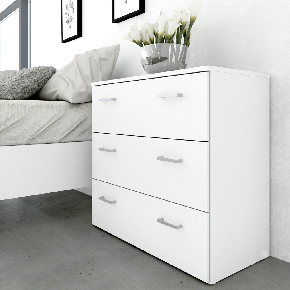 Moda@Home Chest Of Drawers 3 Drawer Storage Unit Cabinet Dresser Commode White