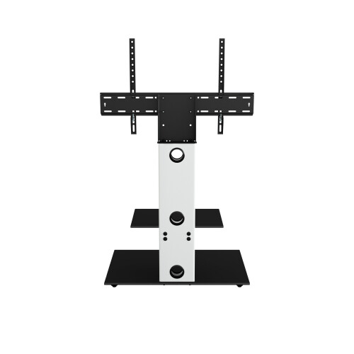 King Cantilever TV Stand with Brackets, White, Rectangle Base, TVs up to 60" 2
