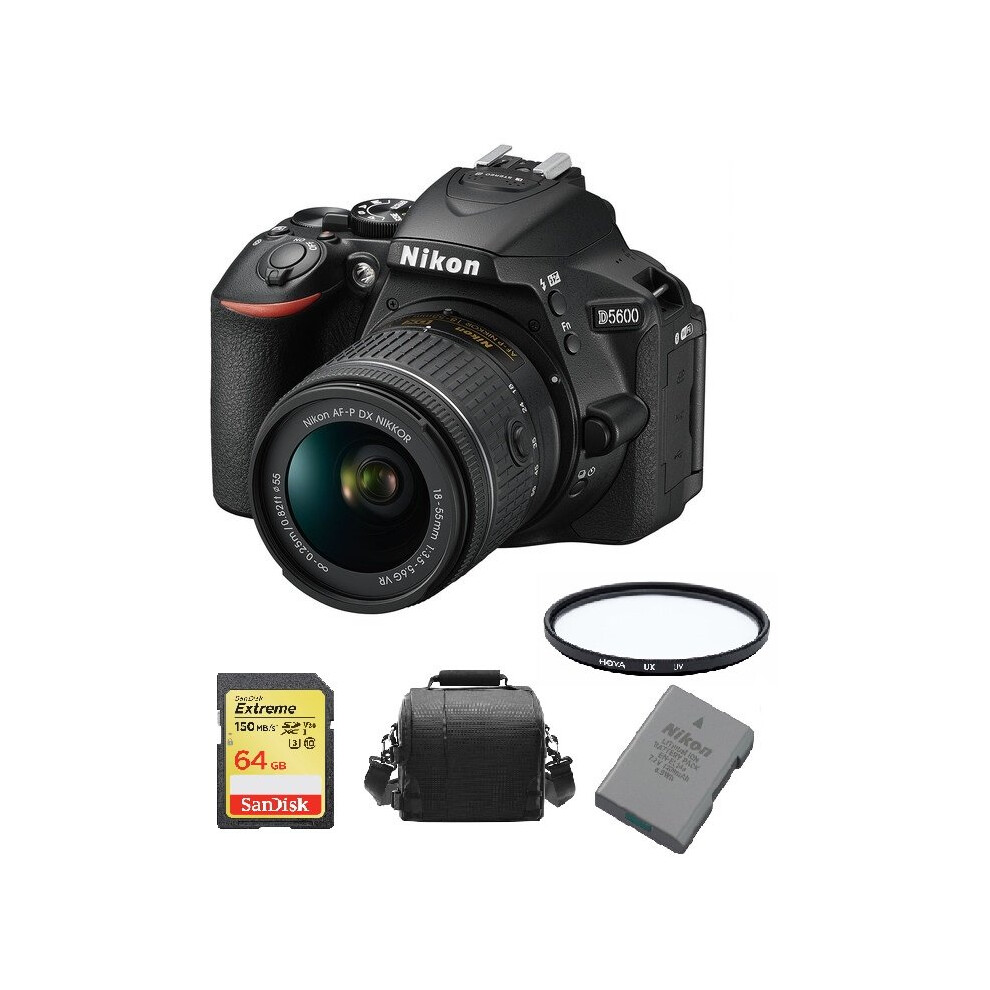 Nikon D5600 Kit Af-P 18-55Mm Vr+64Gb Sd Card+Bag+En-El14A+55Mm Filter-image-OPC-P58HKK5-NEW