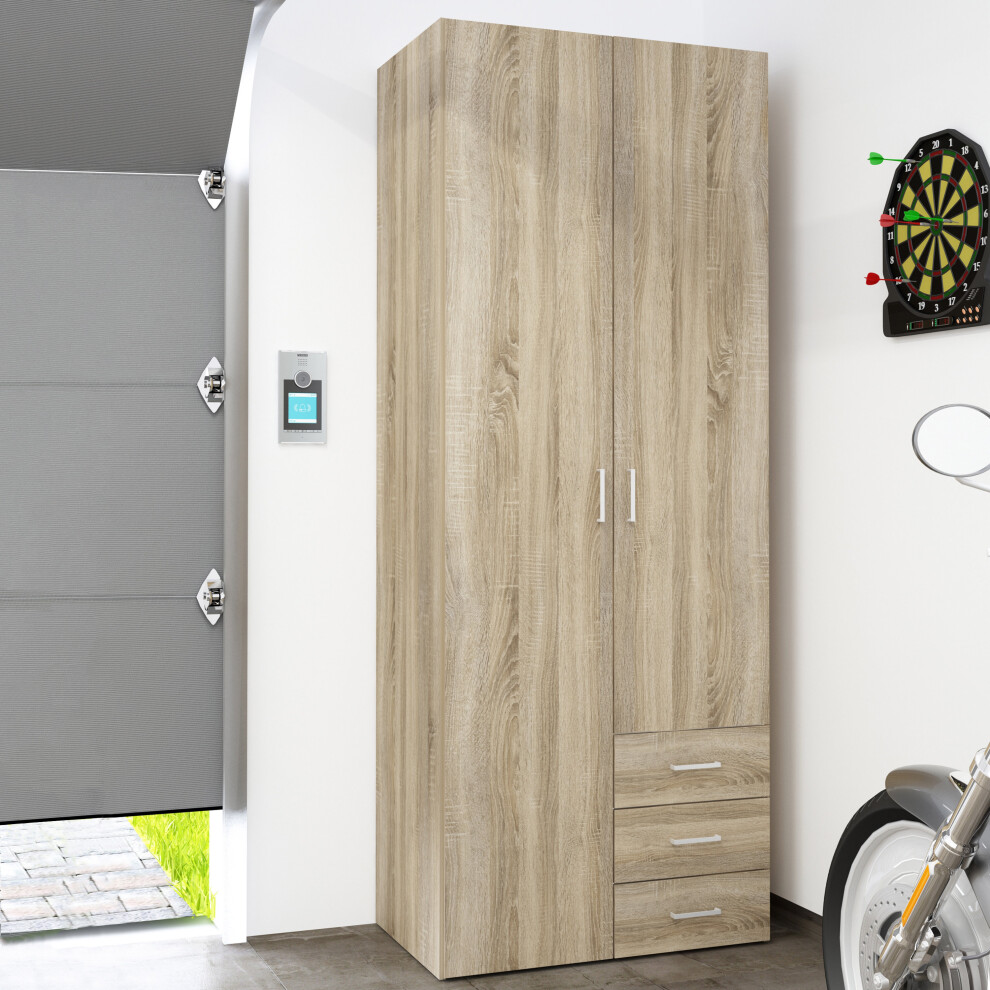 Furniture To Go Space 2-Door 3-Drawer Wardrobe - Oak - Image 6