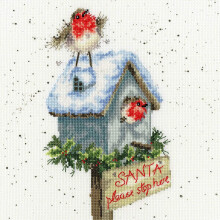 Bothy Threads Cross Stitch Kit - Santa Please Stop Here - XHD55 by Hannah Dale