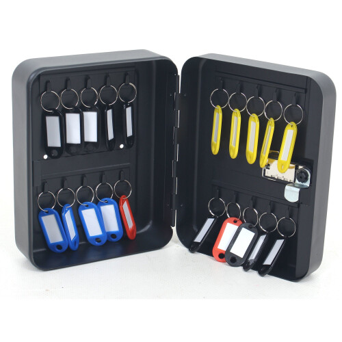 Combination Key Cabinet Lockable Key Safe Storage Box 20 Tags - Black 1