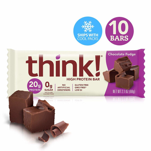 ThinkThin, High Protein Bar, Chocolate Fudge, 10 Bars, 2.1 oz (60 g)