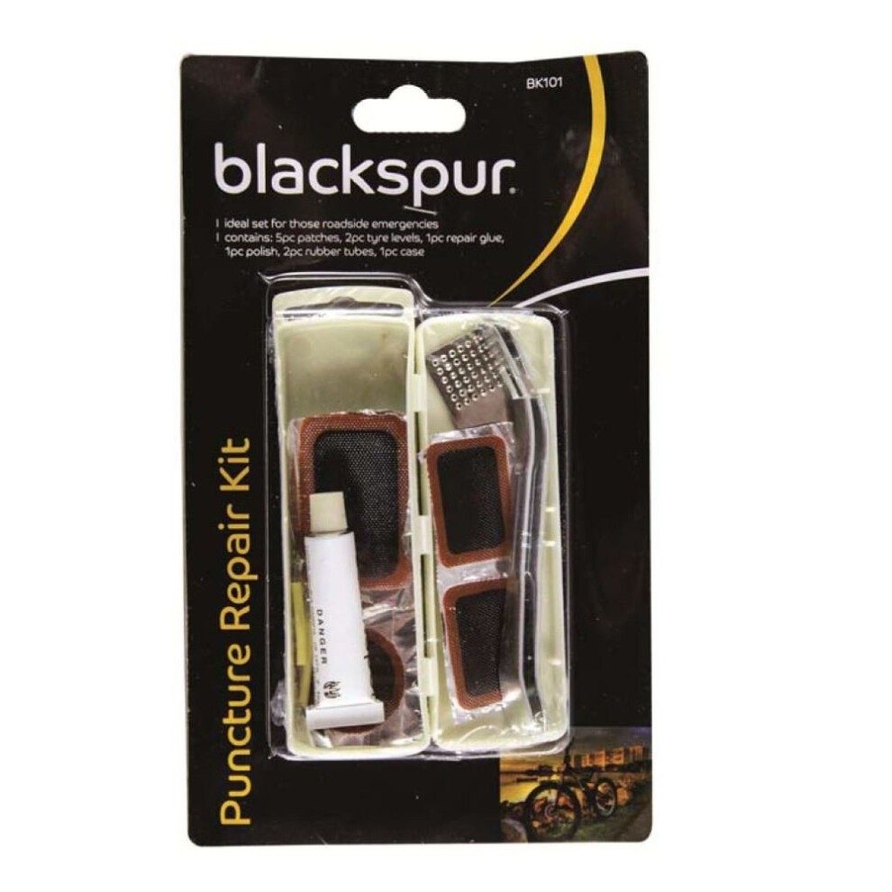 Bike Cycle Tyre Puncture Repair Kit With Levers - Blackspur