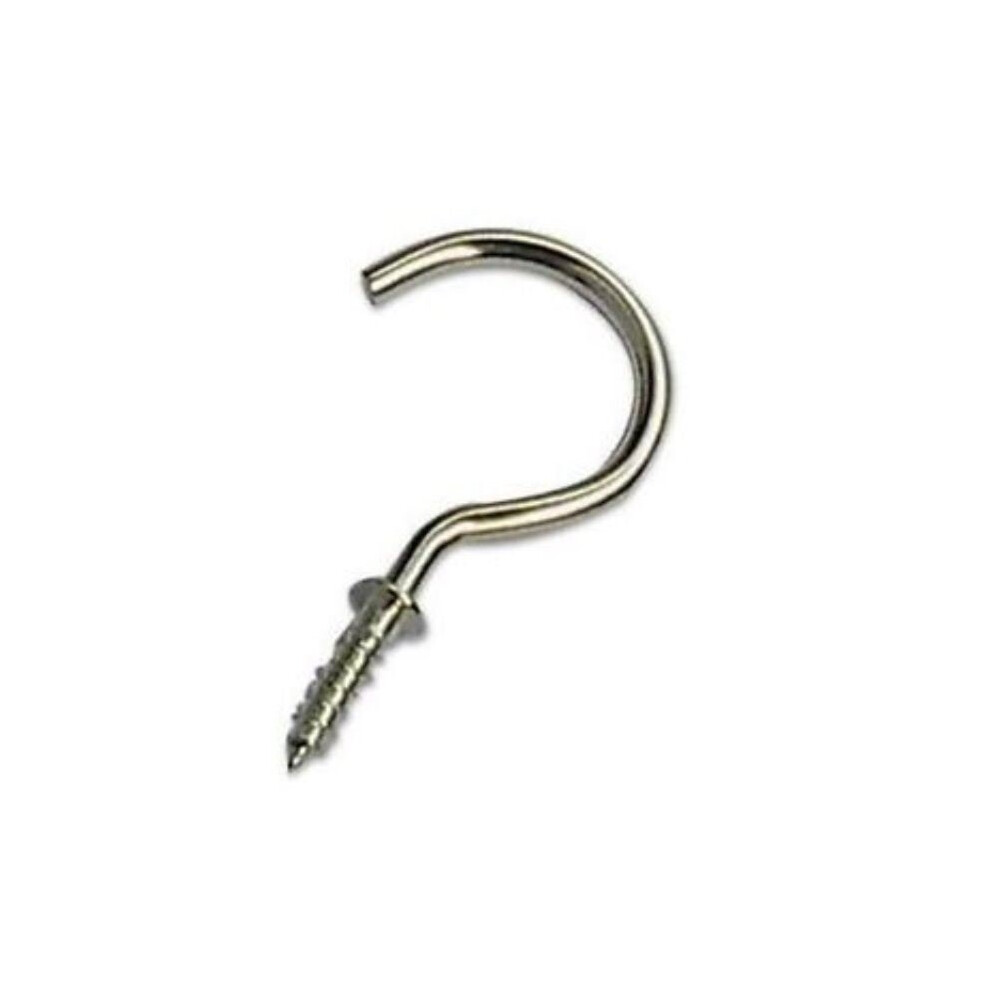 6 x Large Chrome Cup Hooks Shouldered Screw 50mm 2" Inch