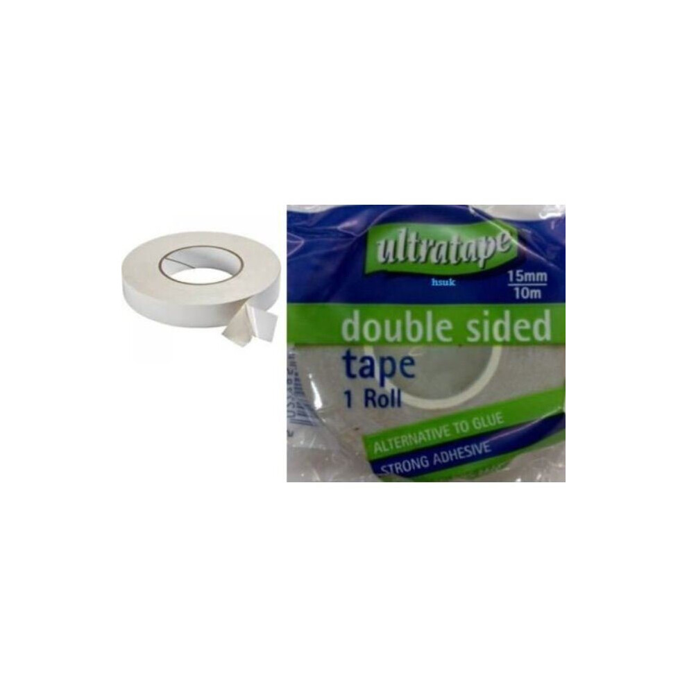 Double Sided Sticky Tape 15mm x 10m Sealed Bag