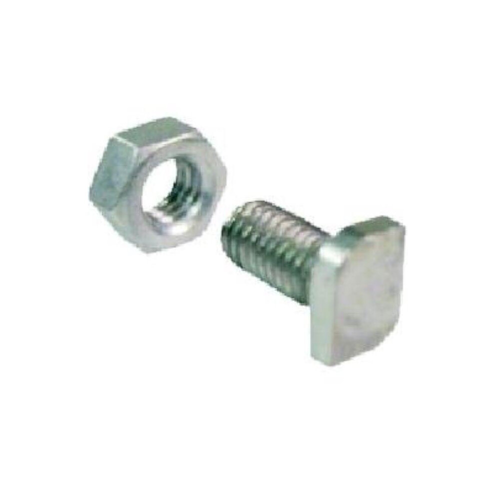 20 x Greenhouse Cropped Head Nuts + Bolts Aluminium M6 x 12mm