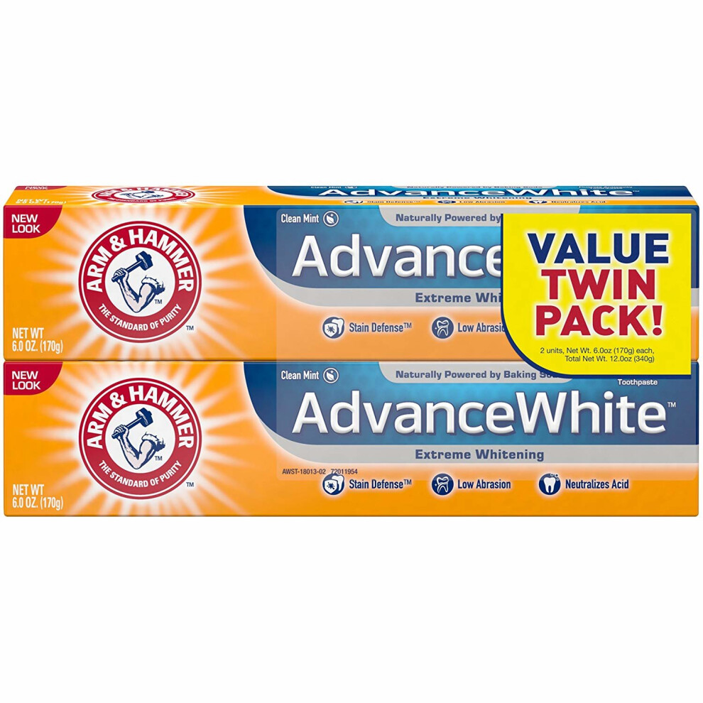 Arm & Hammer, Extreme Whitening, Clean Mint, Twin Pack, 170 G