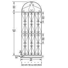 (762mm GAP X 1753mm High Galvanised) Regent Scroll Tall Garden Gates galvanised metal