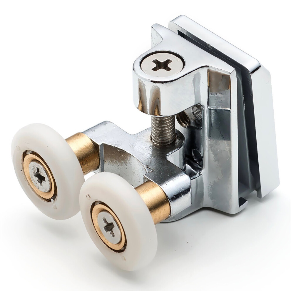 2 X Twin Top Zinc Alloy Shower Door Rollers/Runners/Spares 20Mm Wheel Diameter L090 5060363614554