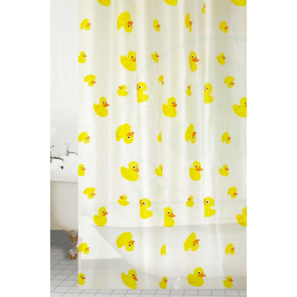 Yellow Ducks Peva Shower Curtain 180 X 180CM