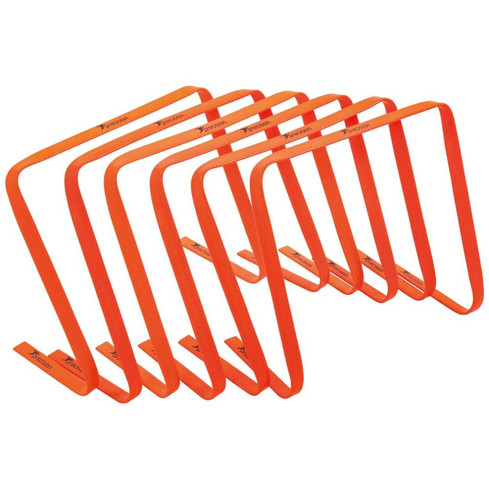 Precision Football Fitness Training Agility Flat Hurdles 15'' Orange (Set of 6)