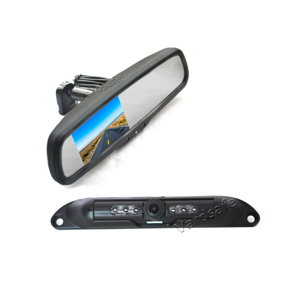 Vardsafe License Plate Reverse Backup Camera & Replacement Rear View Mirror Monitor 8414775822187