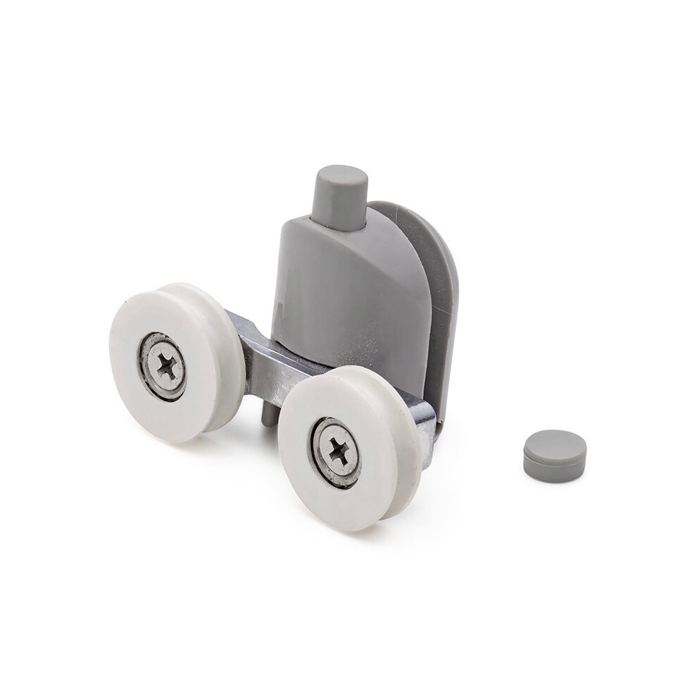 2 X Twin Bottom Shower Door Rollers /Runners/Wheels Grooved 22Mm Wheel Diameter L016 5060363613748