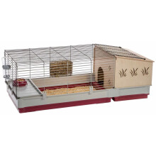 Ferplast Krolik 140 Plus Rabbit Cage 142x60x50 cm with removable wooden extension and included accessories (57072570)