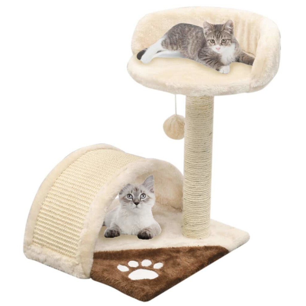 Vidaxl Cat Tree With Sisal Scratching Post 40Cm And Play Centre Beige/Brown