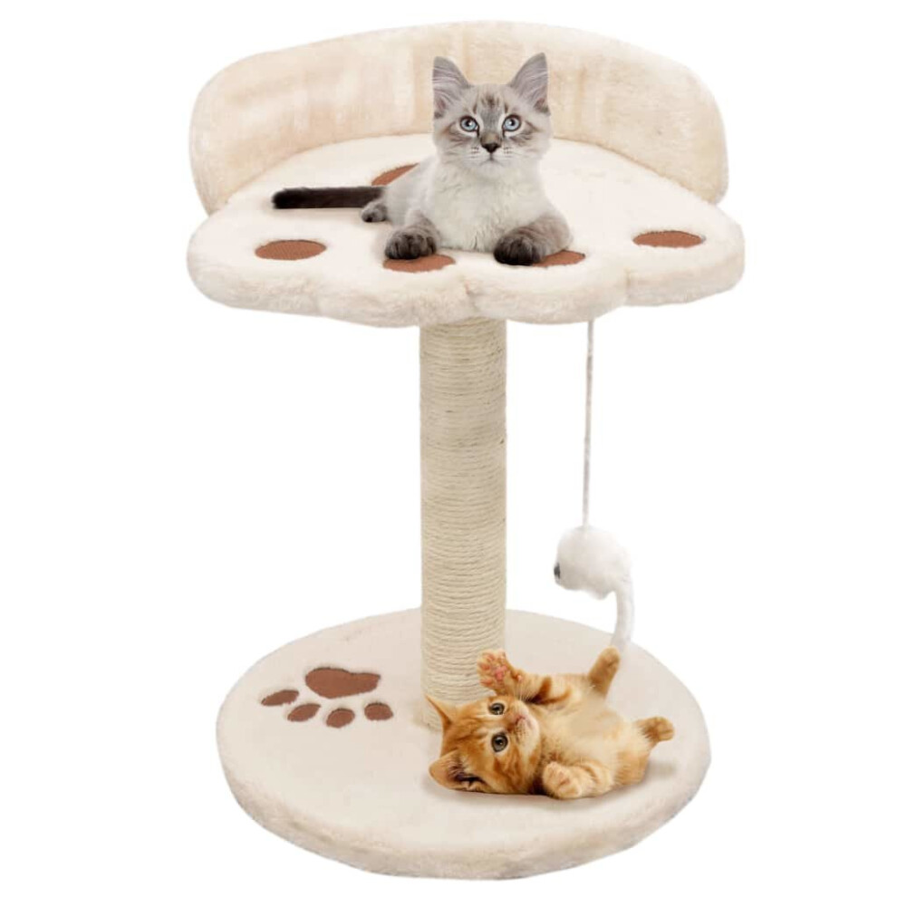 vidaXL Cat Tree with Sisal Scratching Post 40cm Beige Play Centre Furniture