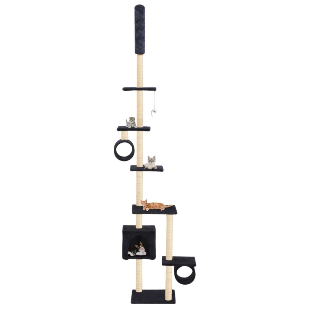 Vidaxl Cat Tree With Sisal Scratching Posts 260Cm Kitten Playhouse Dark/Blue