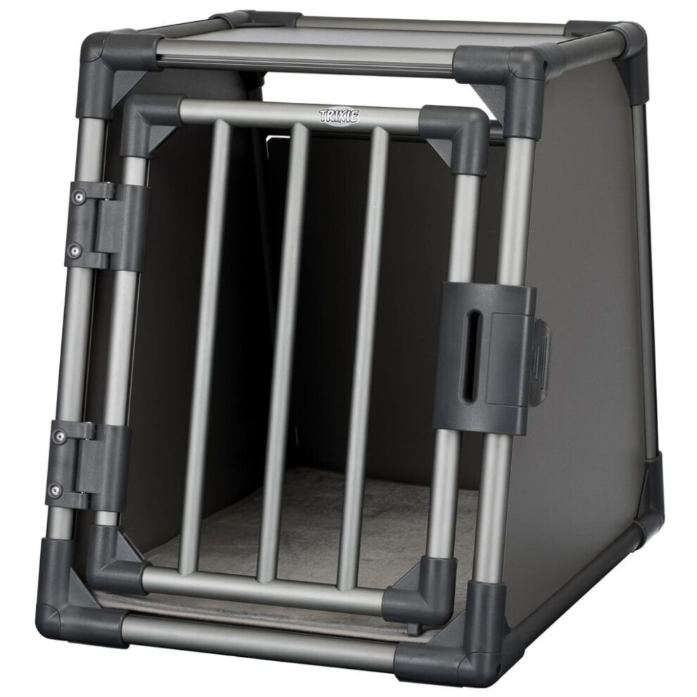TRIXIE Sloping Dog Transport Cage Size S Aluminium Graphite Travel Box 39335