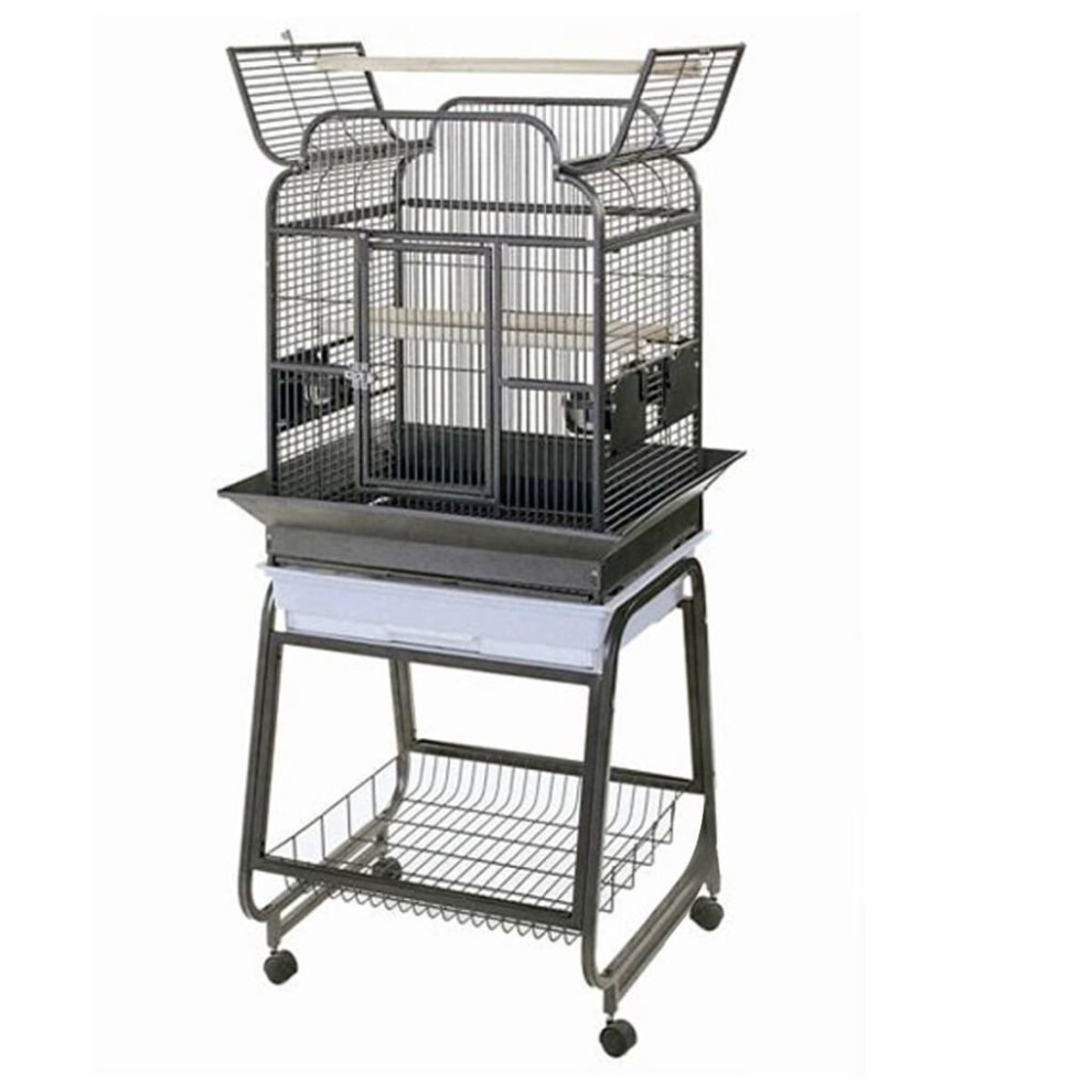 Strong Parrot Cage Villa Large Metal Bird Aviary Gaia Silverstone Grey 93030