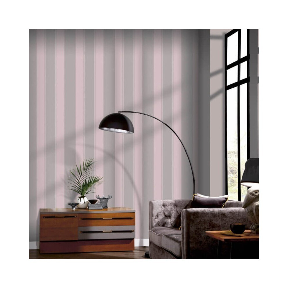 Arthouse Metallic Textured Large Stripes Vinyl Contemporary Wallpaper 910208