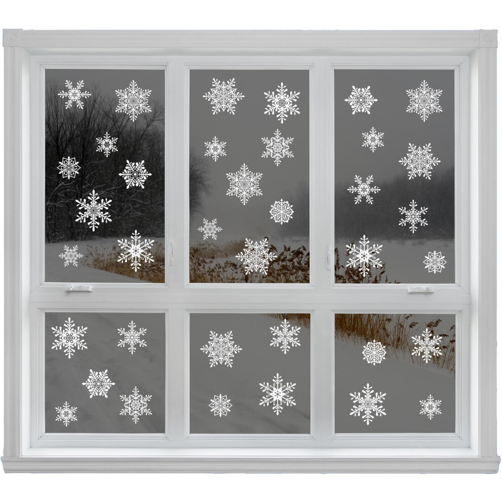 42 Elegant Snowflake Christmas Decor Window Clings