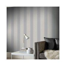 Metallic Textured Large Stripes Vinyl Contemporary Wallpaper 906609