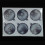 (Silver) Bauble Window Clings with Glitter Pattern & String 3