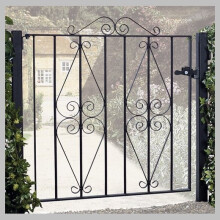 (1220mm GAP X 914mm High Galvanised) Stirling Scroll Garden Gates galvanised metal iron