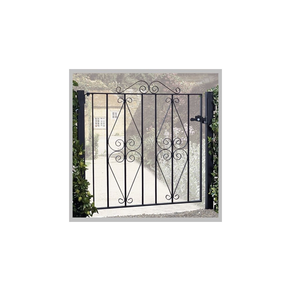(1220mm GAP X 914mm High Galvanised) Stirling Scroll Garden Gates galvanised metal iron