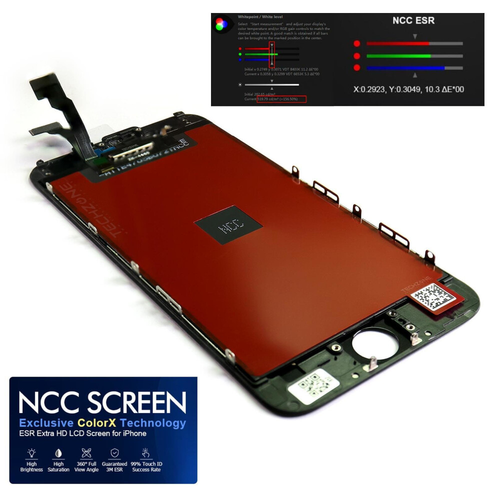 (Iphone 6 4.7" ) Ncc Esr Lcd Touch Screen Display Digitizer For Iphone 6 6S 7 8 Plus + Black 5060549576560