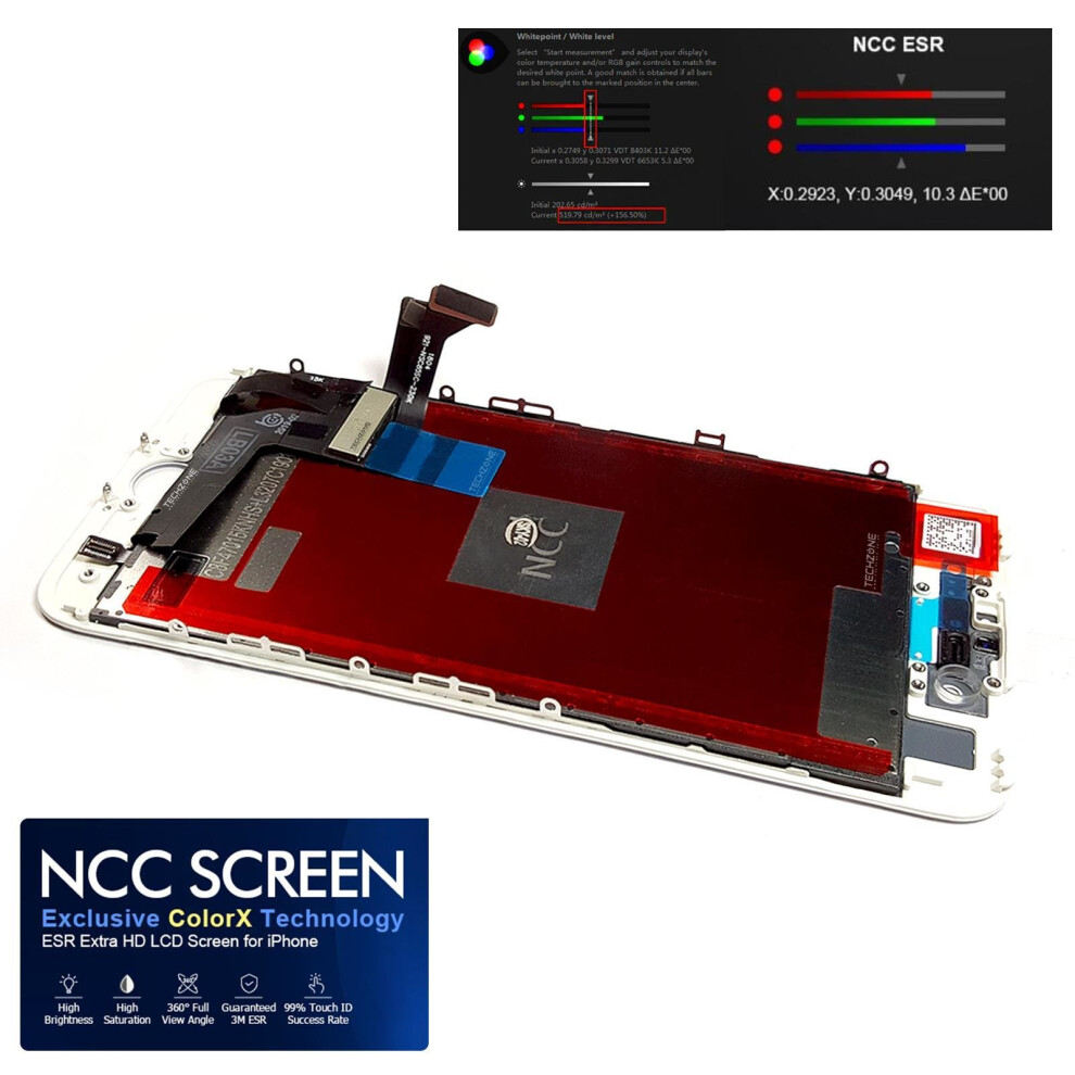 (Iphone 7 ) Ncc Esr Lcd Touch Screen Display Digitizer For Iphone 6 6S 7 8 Plus + White 5060549576652