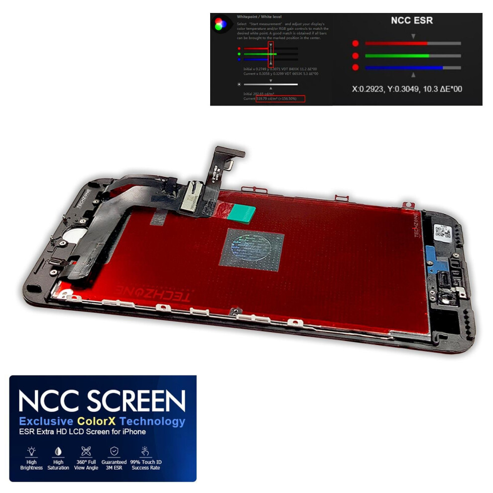 (Iphone 7 Plus ) Ncc Esr Lcd Touch Screen Display Digitizer For Iphone 6 6S 7 8 Plus + Black 5060549576683