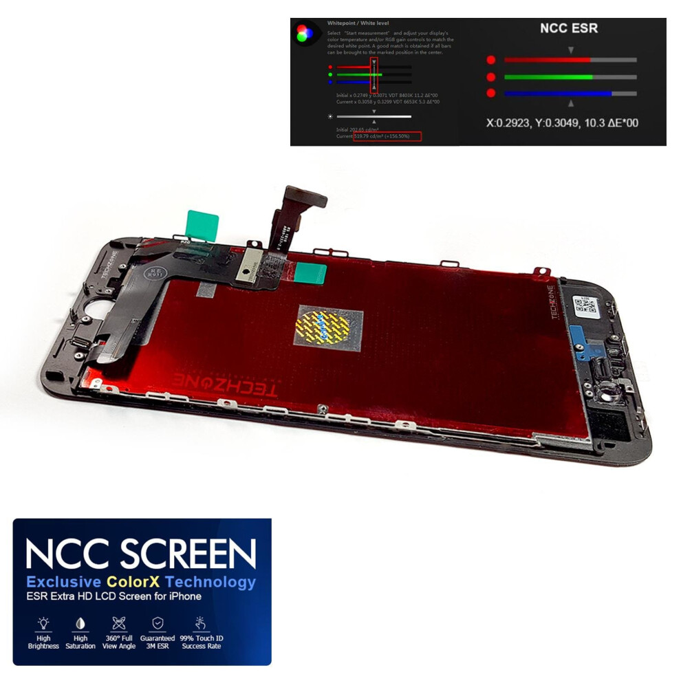 (Iphone 8 Plus ) Ncc Esr Lcd Touch Screen Display Digitizer For Iphone 6 6S 7 8 Plus + Black 5060549576713