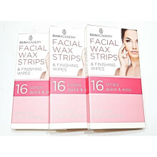 48 PCS (16 PCS X 3 PK) FACIAL WAX STRIPS PERFECT WOMEN FACE SKIN BEAUTY ACADEMY  FINISHING WIPES INSIDE EACH PACK