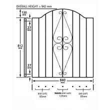 (920-990mm GAP X 942mm High galvanised) Henley Scroll Garden Gates galvanised metal iron