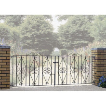 Stirling Scroll Double Driveway Gate - Solid Steel - Fits Gap of 2438 mm x 914 mm High - Electro Galvanised/Black Powder Coated