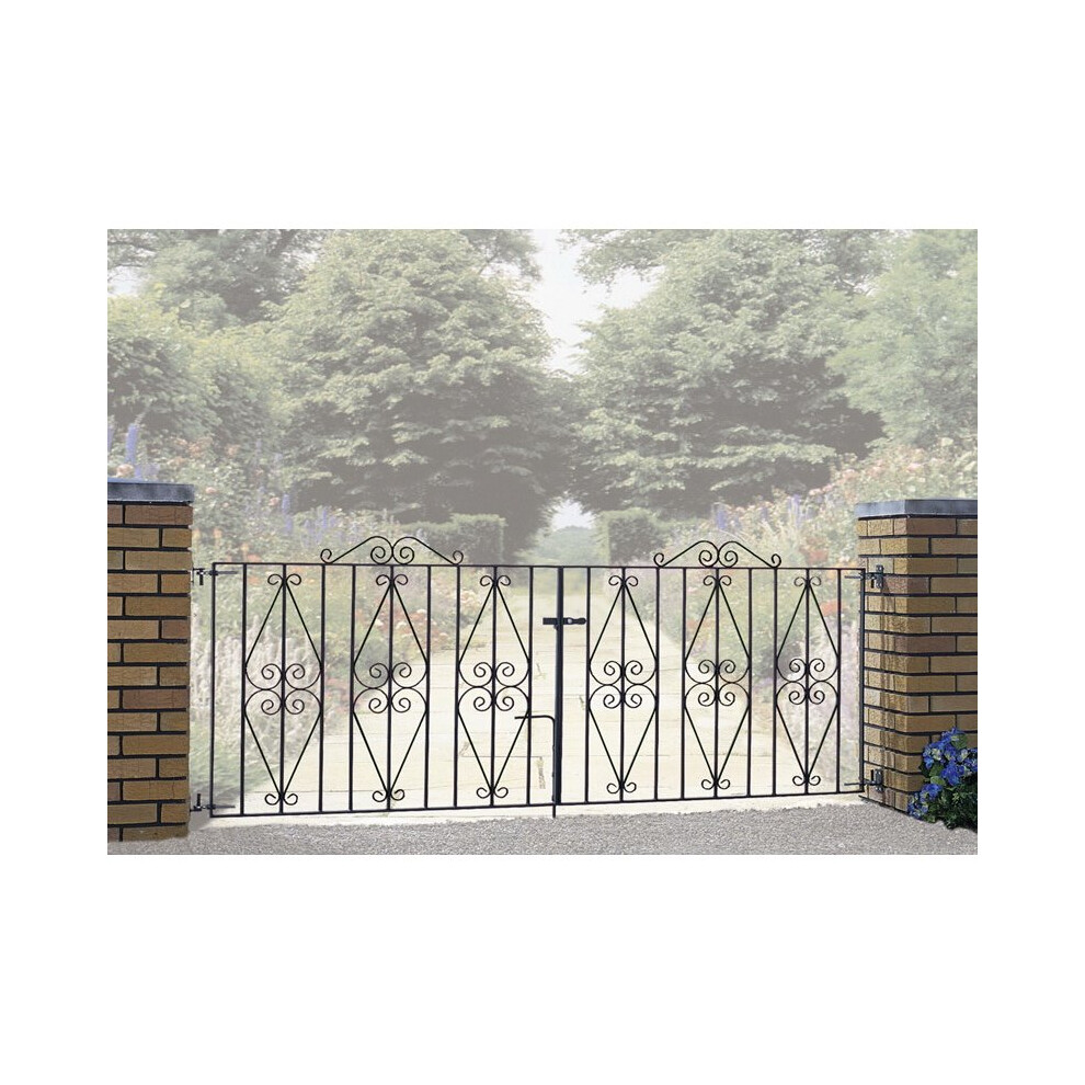 (2438Mm (8Ft) Gap X 914Mm High Galvanised) Stirling Scroll Driveway Gates Galvanised Metal 5016635701613