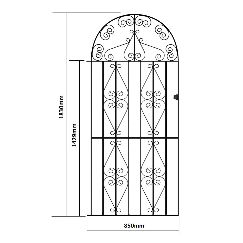(914Mm Gap X 1830Mm High Galvanised) Stirling Scroll Tall Garden Gate Galvanised Metal 5016635701576