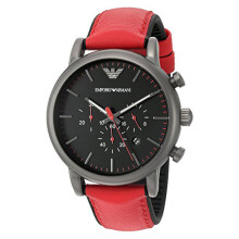 Reloj Emporio Armani Luigi Cronógrafo Esfera Negra Piel Hombre AR1971