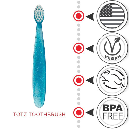 RADIUS, Totz Toothbrush, 18 + Months, Extra Soft, Light Blue Sparkle 2
