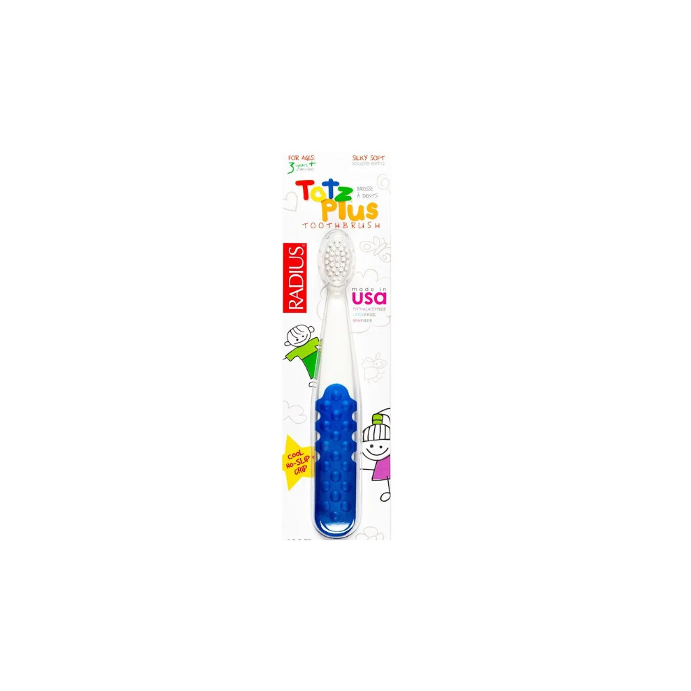 Radius , Totz Plus Toothbrush, 3+ Years, White/Blue, 1 Toothbrush