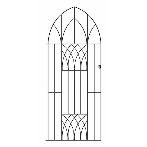 (914mm Gap x 1950mm High) Abbey Tall Metal Bow-Top Gate