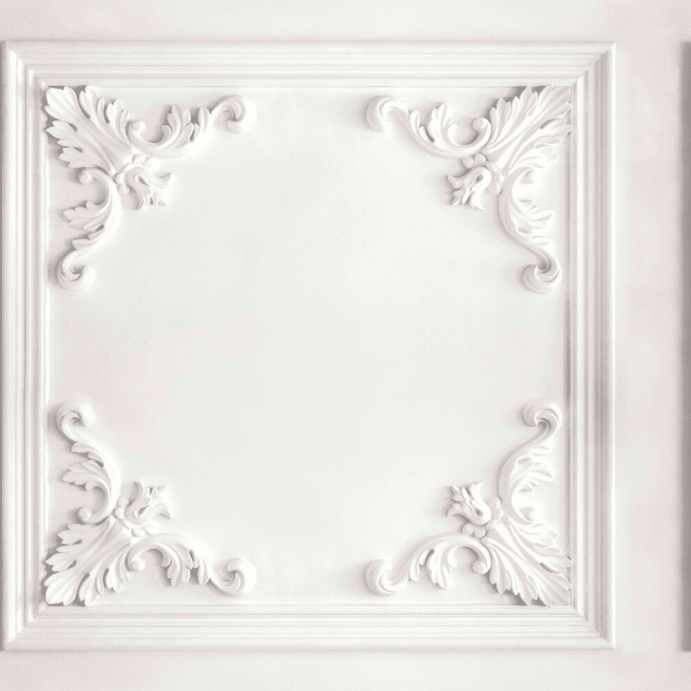 3D Decorative Panelled Flourish Design Square Panels Wallpaper 942500