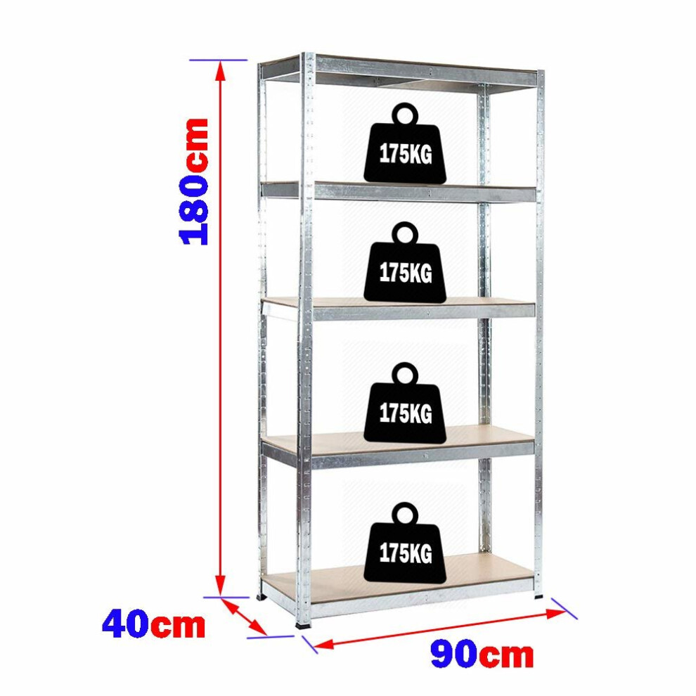 1.8m Heavy Duty Storage Racking 5 Tier Shelving Home Garage Workshop