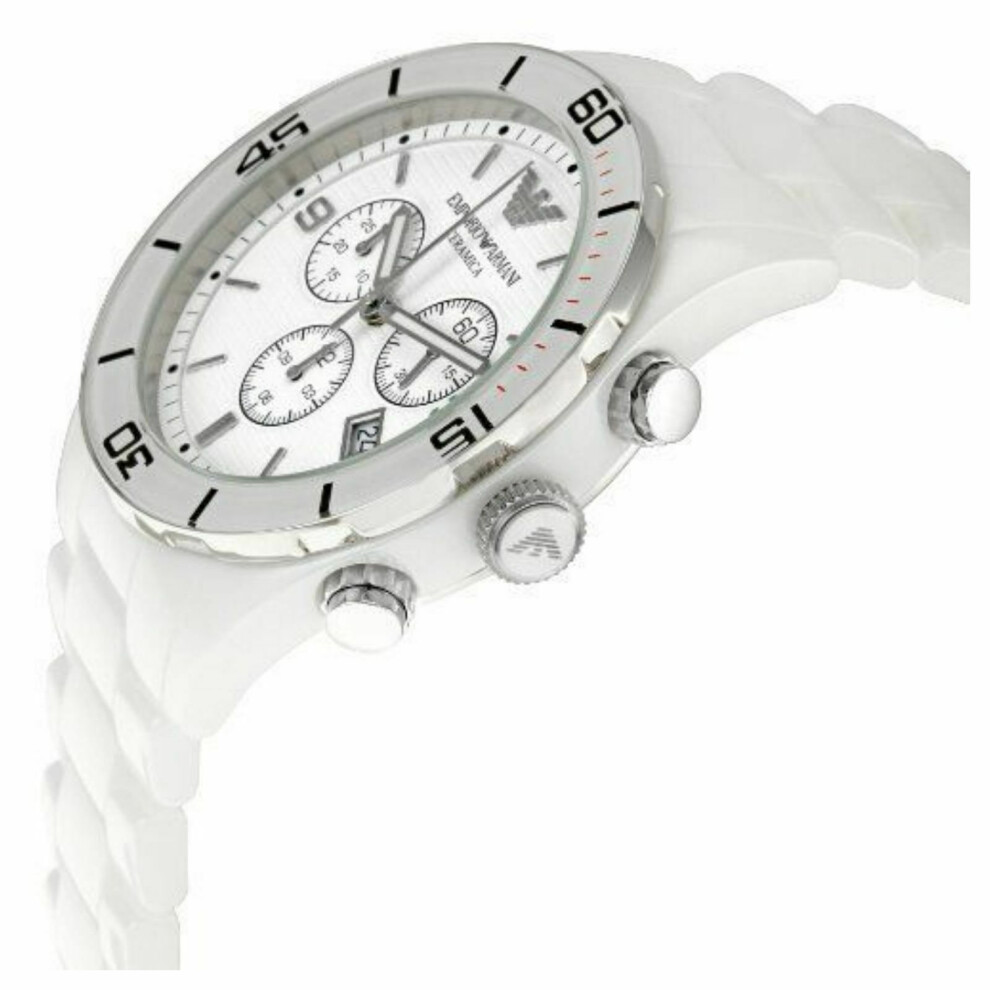 Emporio Armani Chronograph Dial White Ceramic Men's Watch AR1424